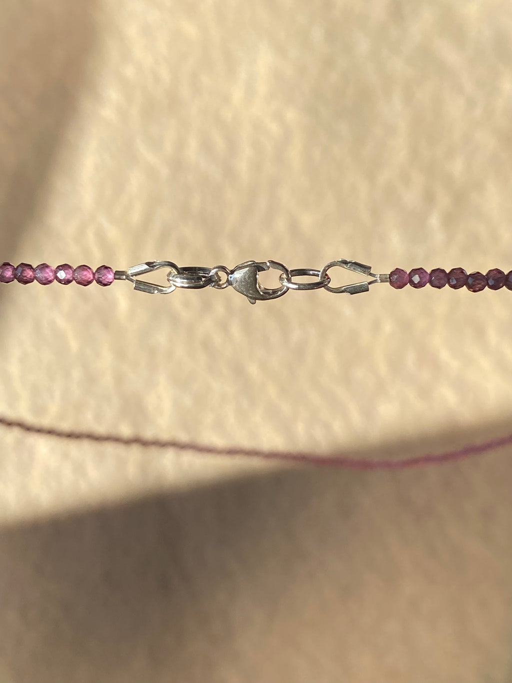 Dainty Rhodolite Beaded Necklace