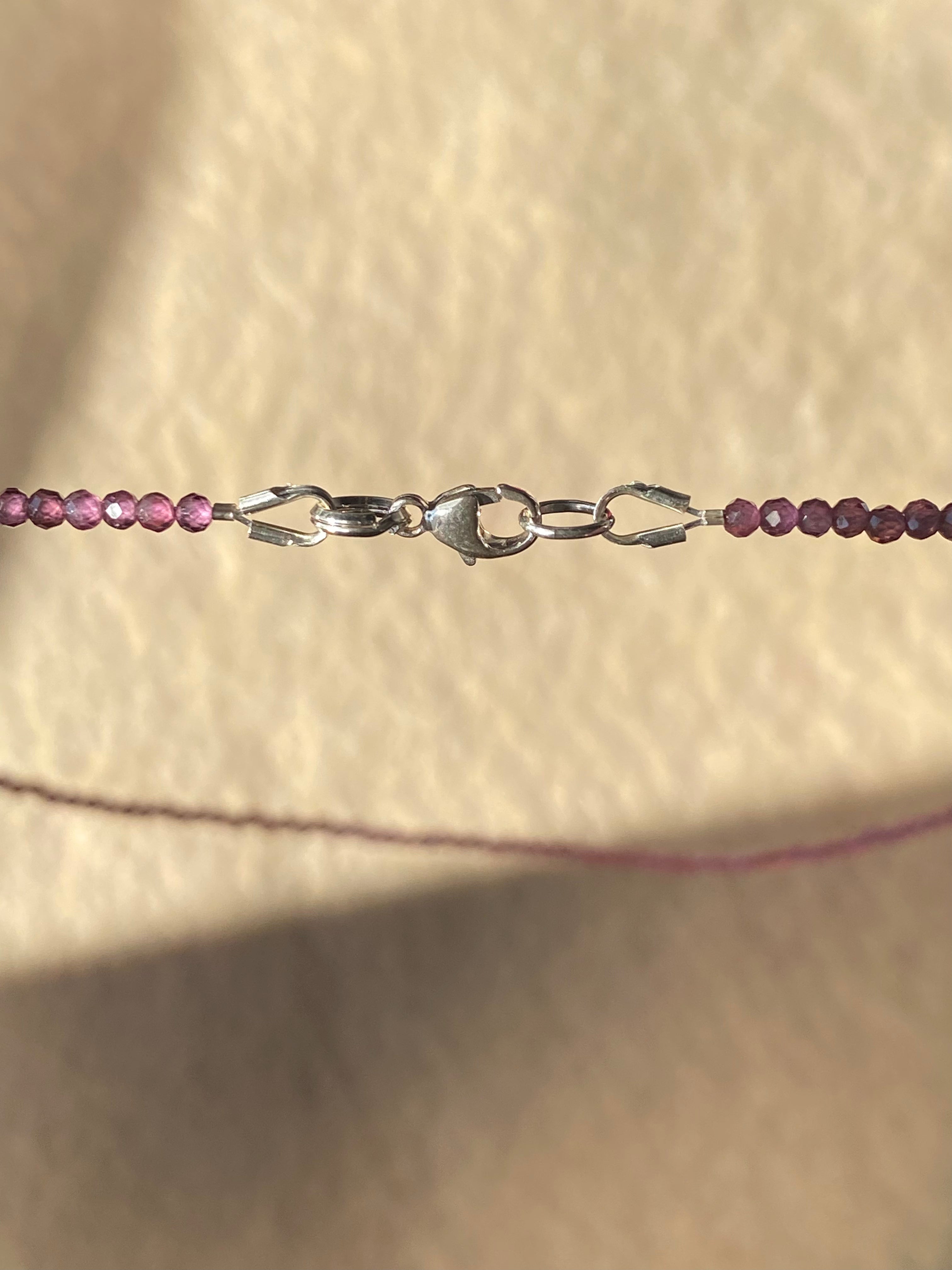 Dainty Rhodolite Beaded Necklace