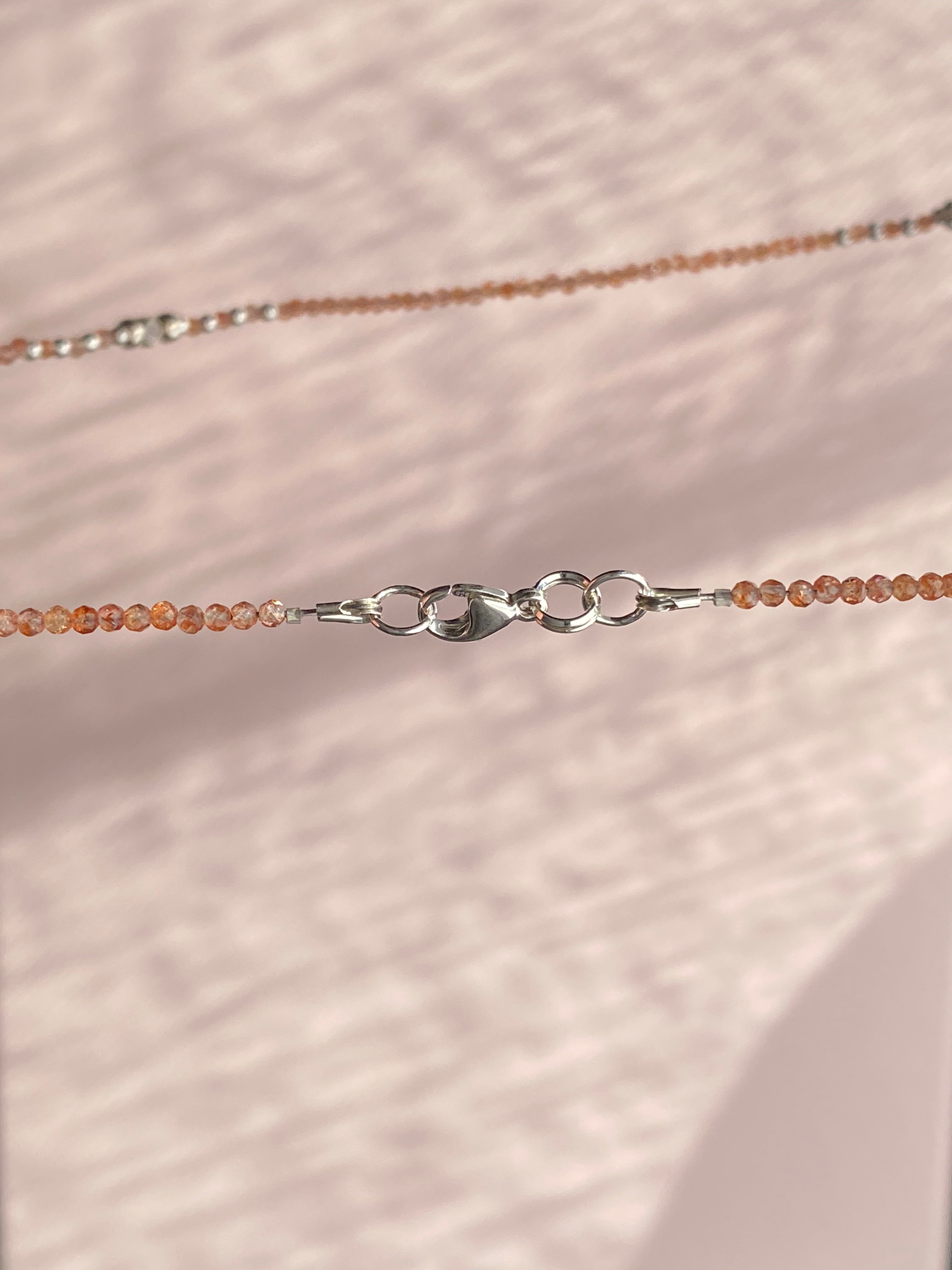 Dainty Sunstone Beaded Necklace