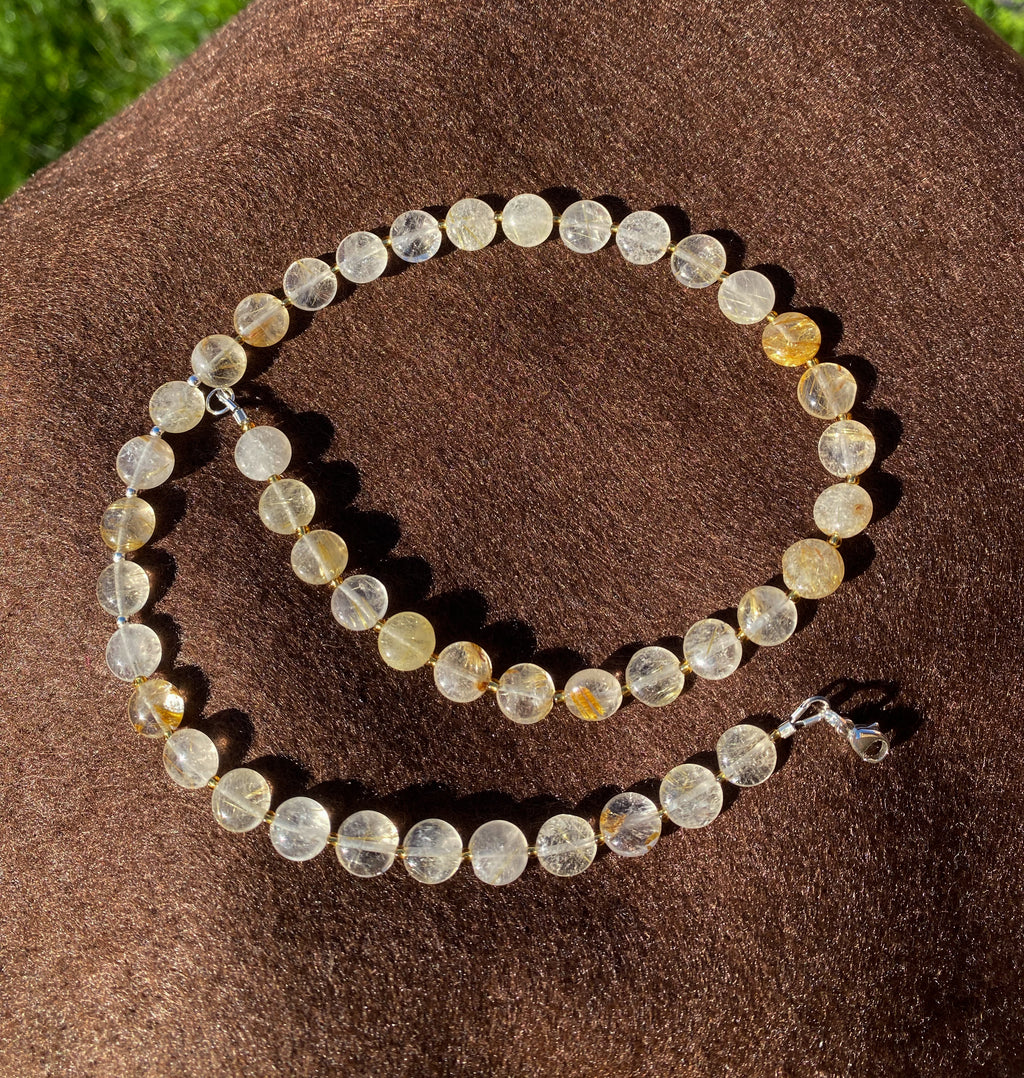 Rutilated Quartz Beaded Necklace