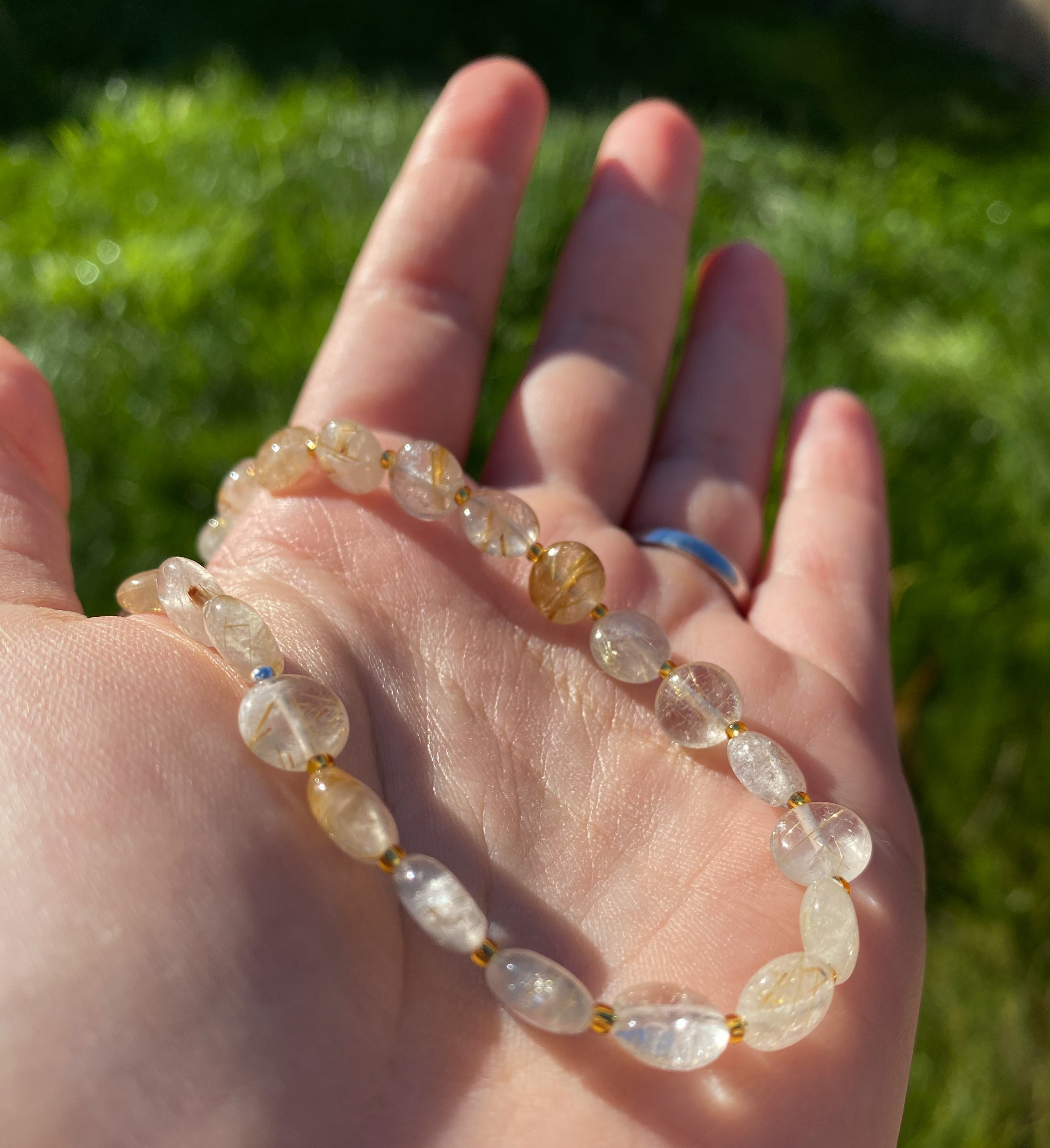 Rutilated Quartz Beaded Necklace