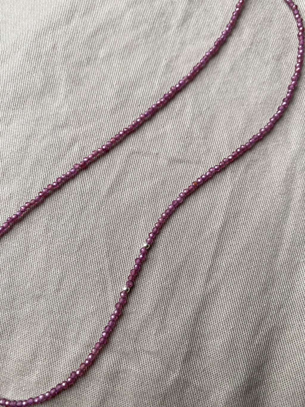 Dainty Rhodolite Beaded Necklace